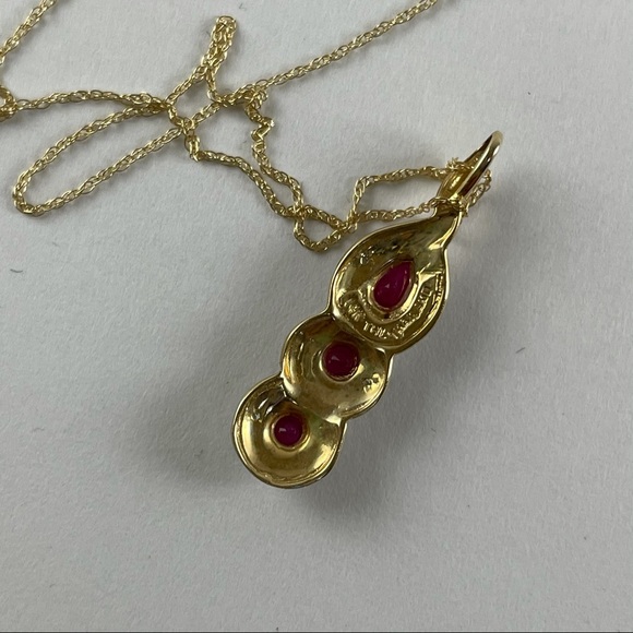 14k Gold Ruby Necklace - Picture 5 of 8